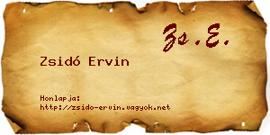 Zsidó Ervin névjegykártya