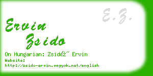 ervin zsido business card